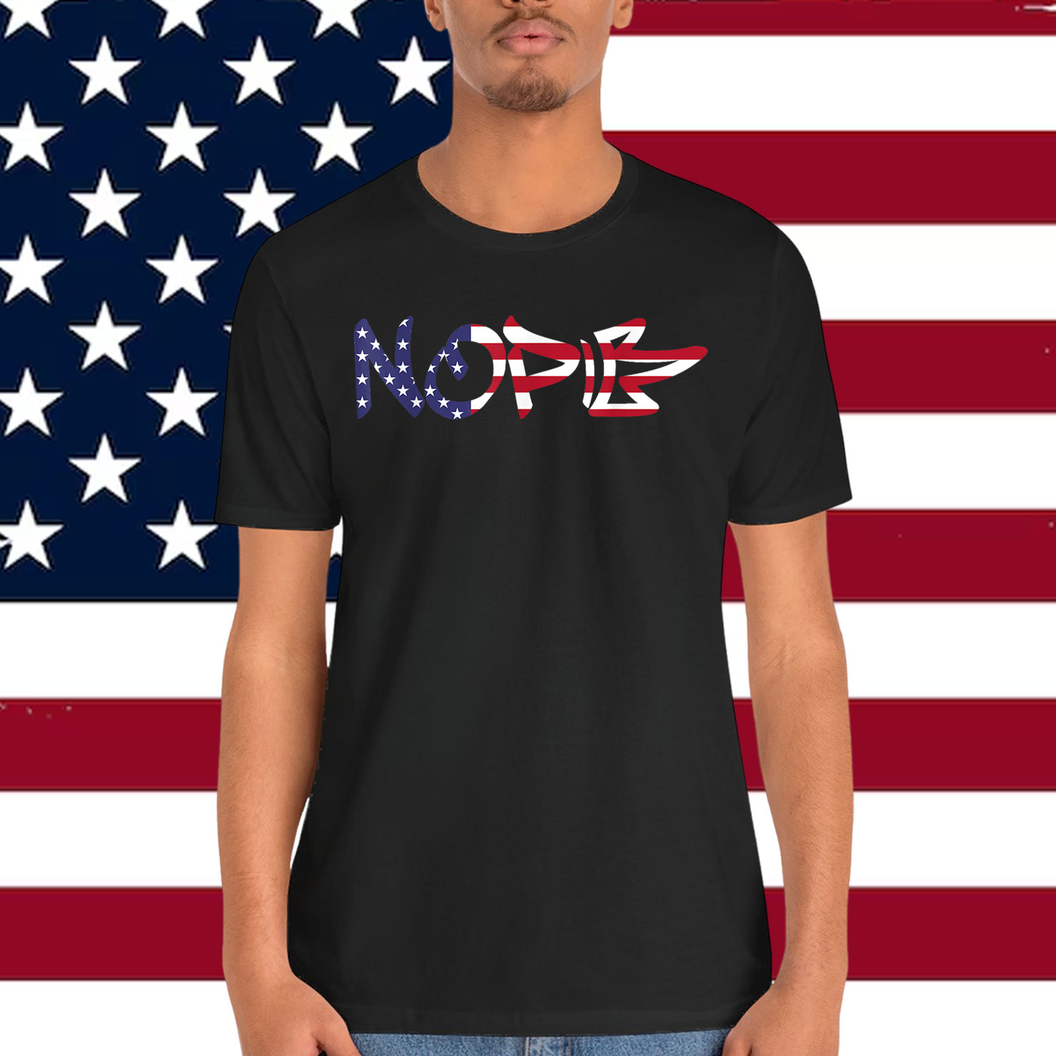 NOPE No Kings In America Protest Sign USA T-Shirt