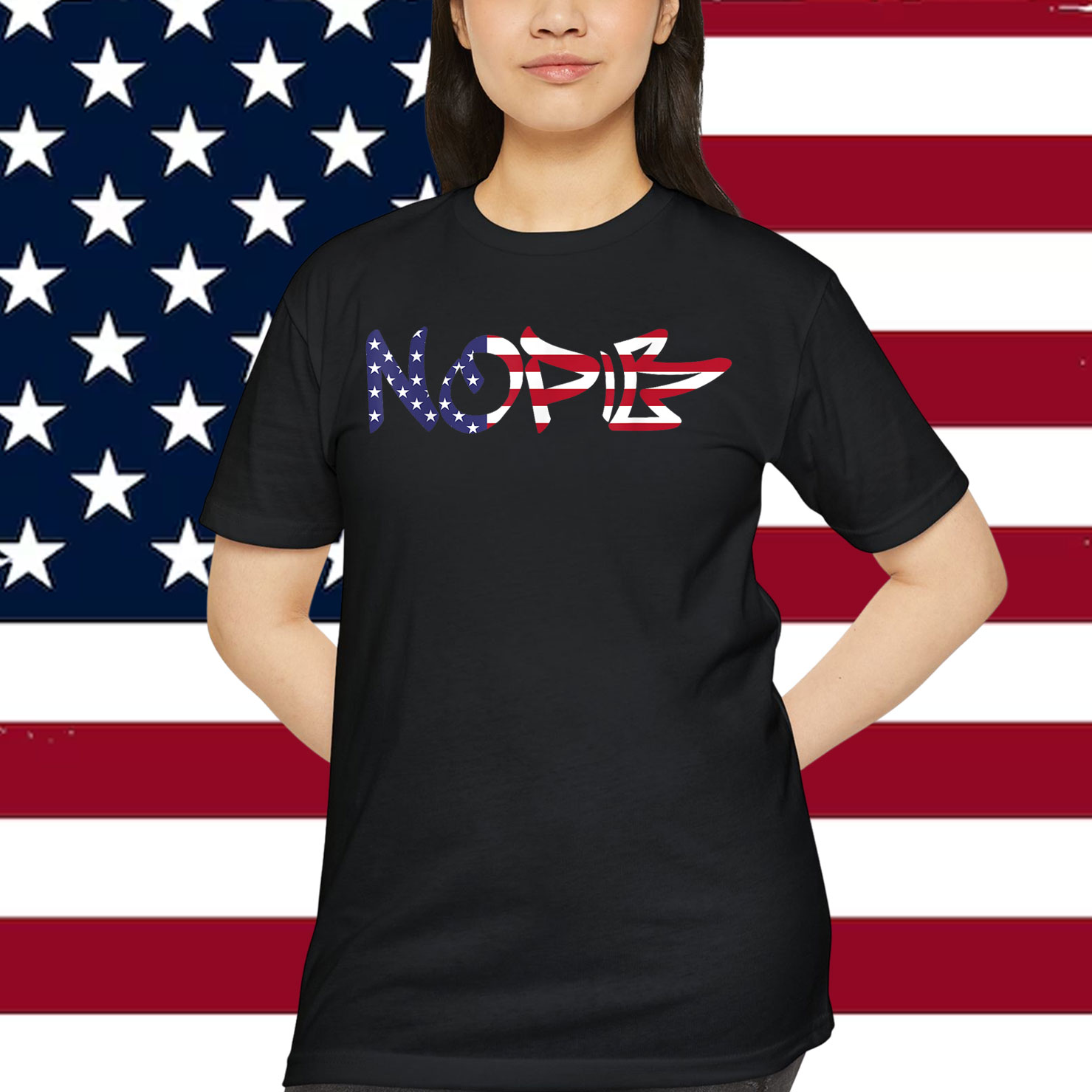 NOPE No Kings In America Protest Sign USA T-Shirt