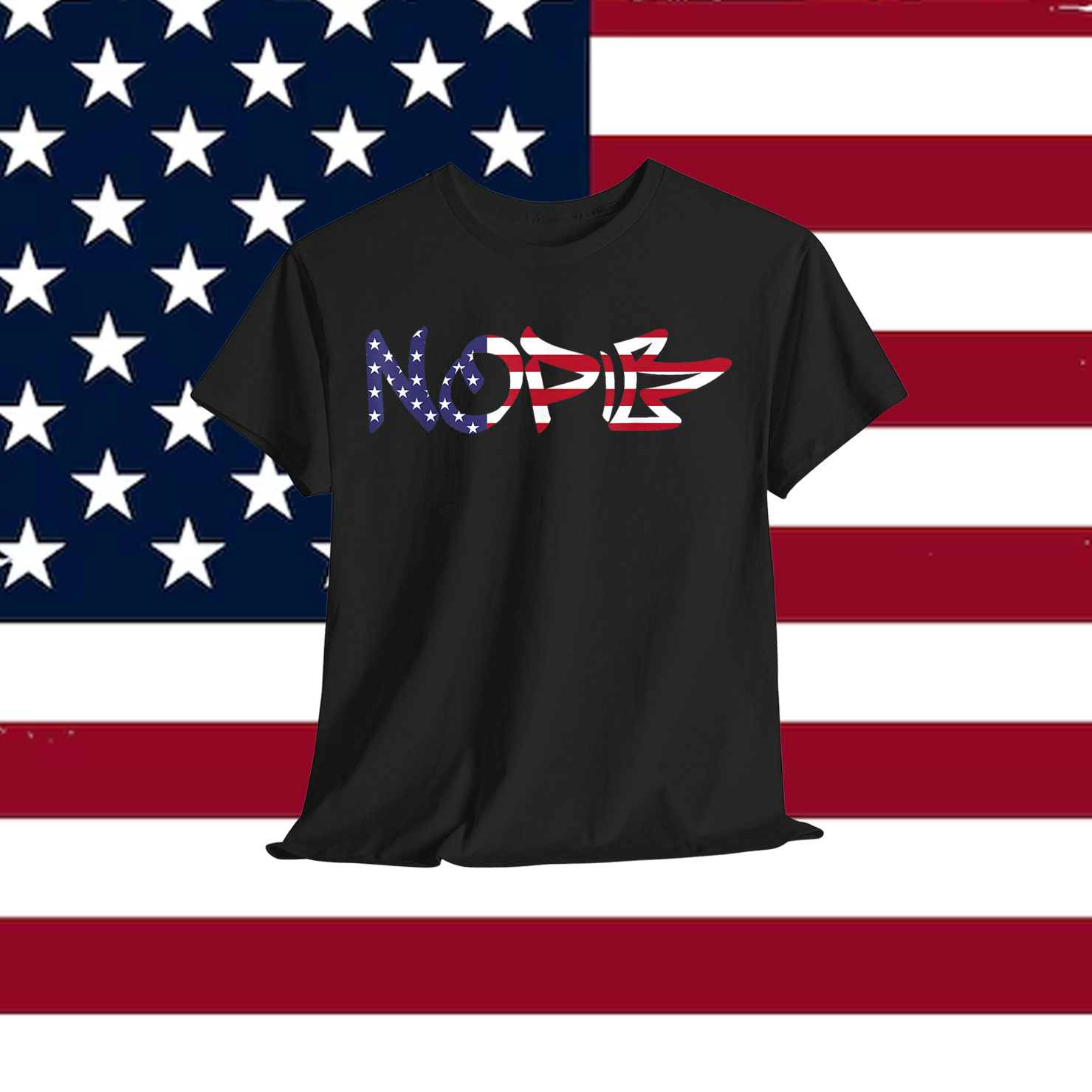 NOPE No Kings In America Protest Sign USA T-Shirt
