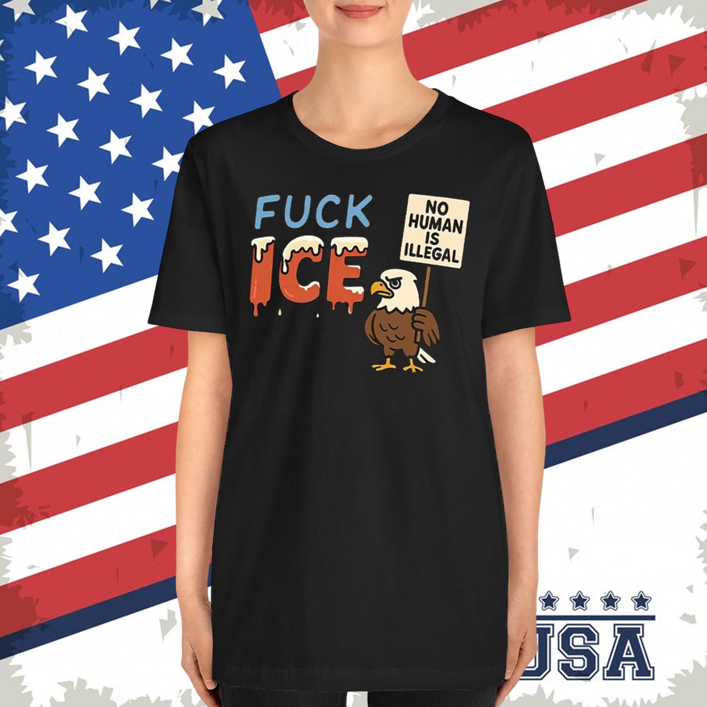 No Human Is Illegal FuCK ICE T-Shirt
