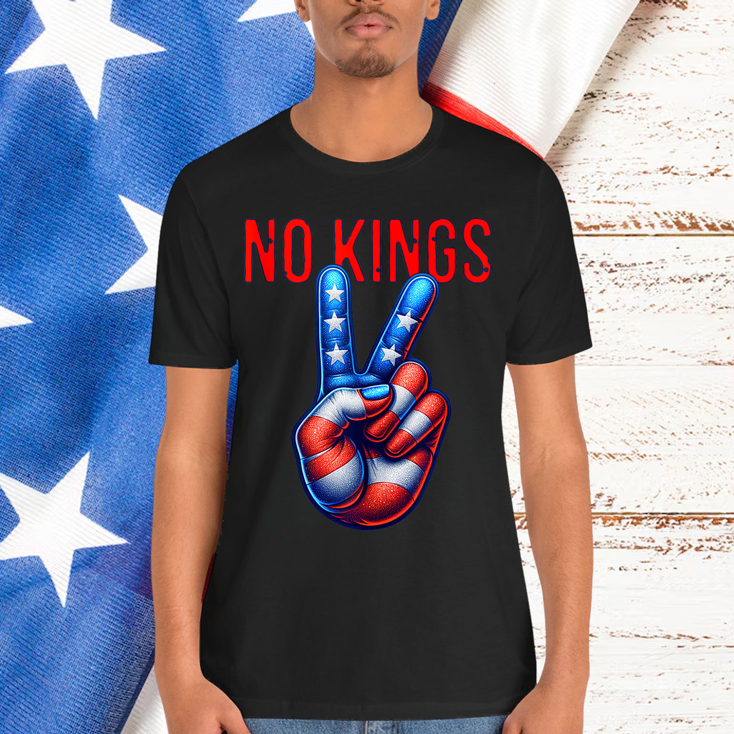 No Kings 20 in America Since 1776 Peace Sign T-Shirt