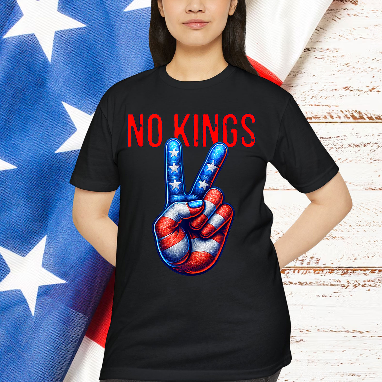 No Kings 20 in America Since 1776 Peace Sign T-Shirt
