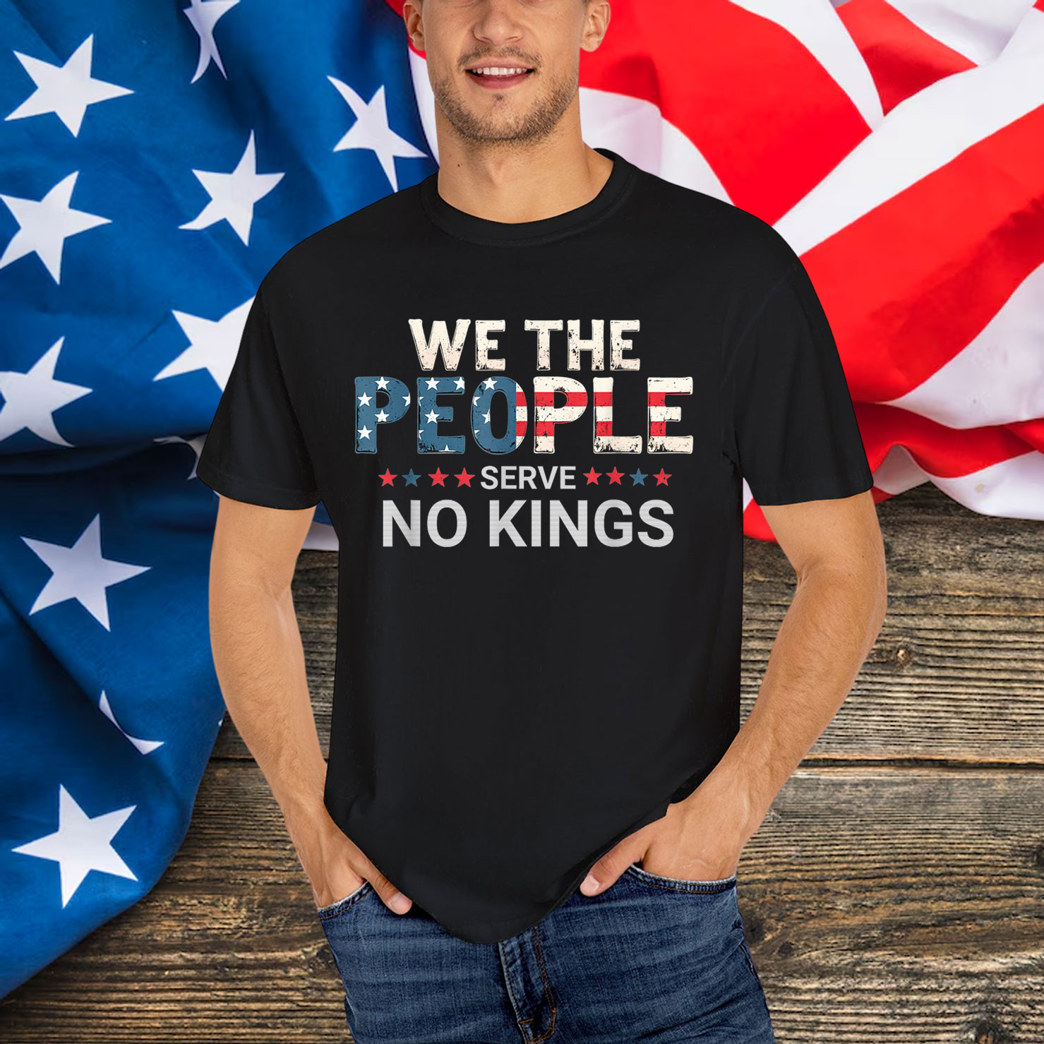 No Kings In America Democracy We The People T-Shirt