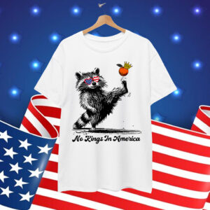 No Kings In America Funny Raccoon T-Shirt
