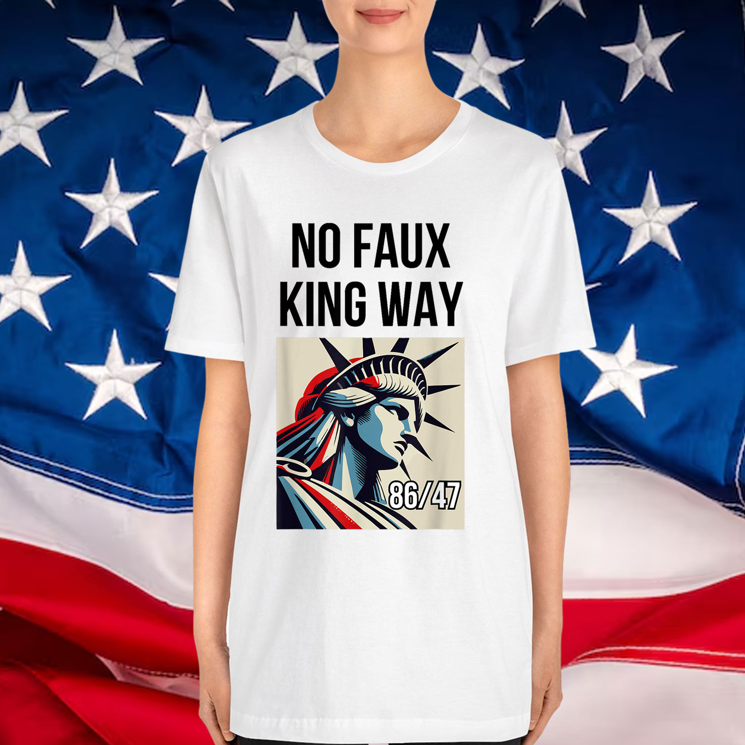 No Kings In America No Faux King Way nti Fascism Fascist T-Shirt
