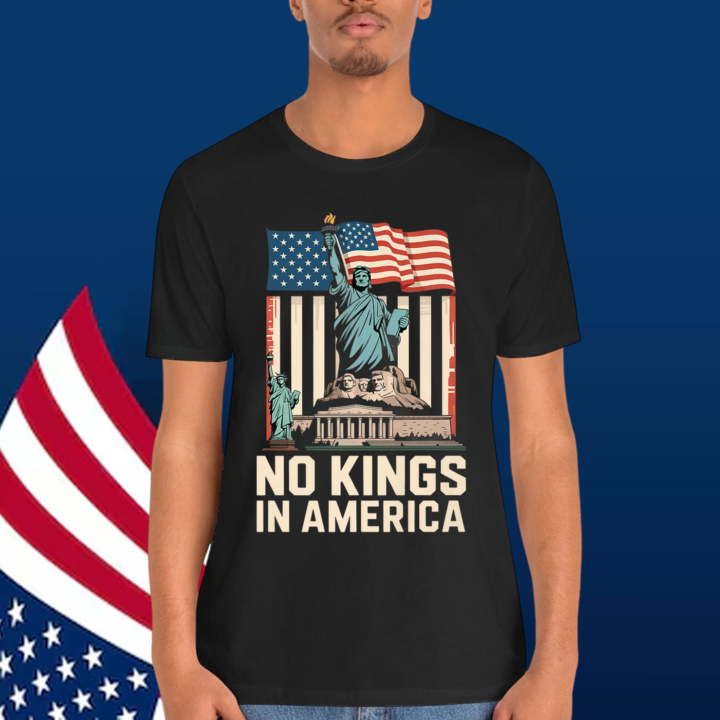 No Kings In America Patriotic American US Premium T-Shirt
