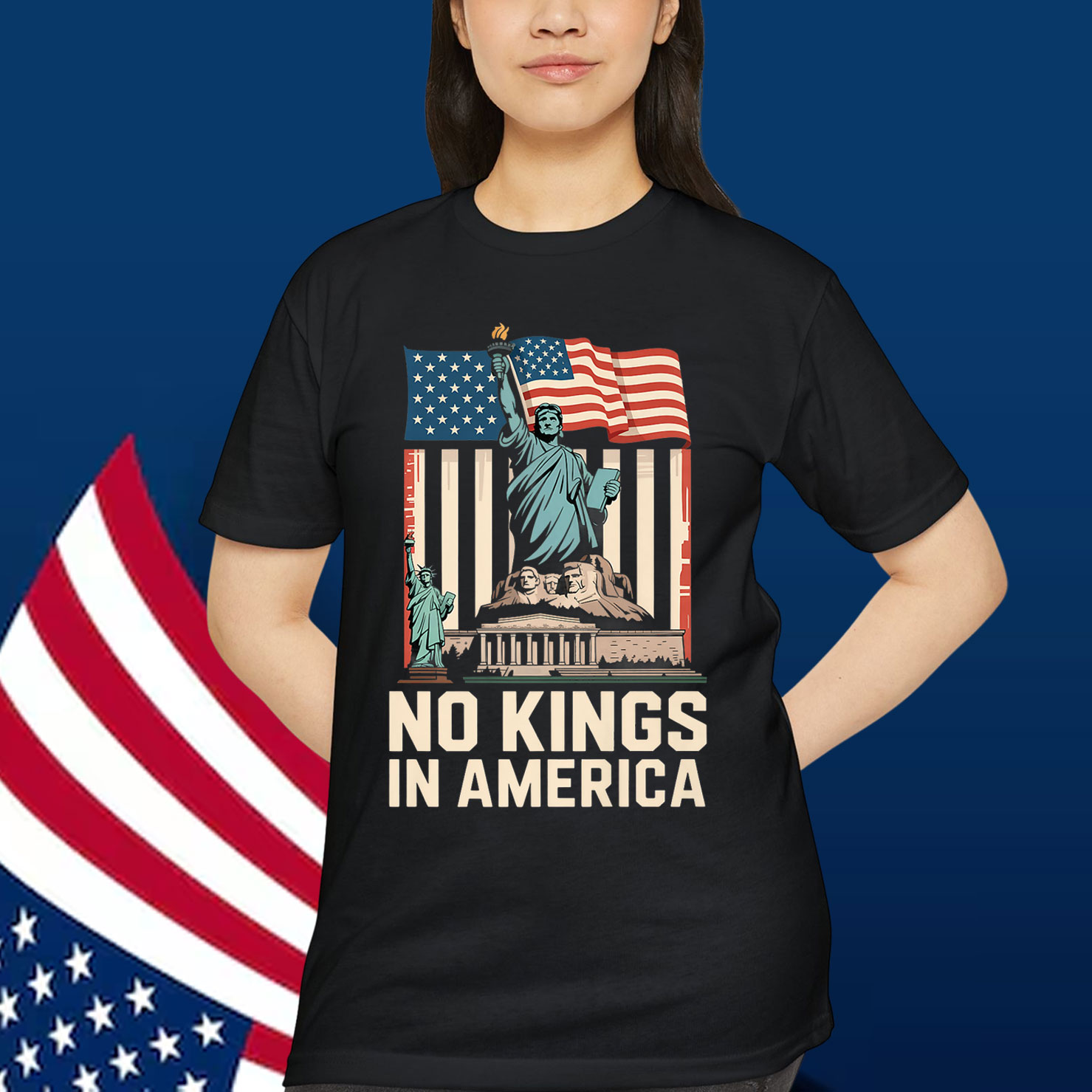 No Kings In America Patriotic American US Premium T-Shirt