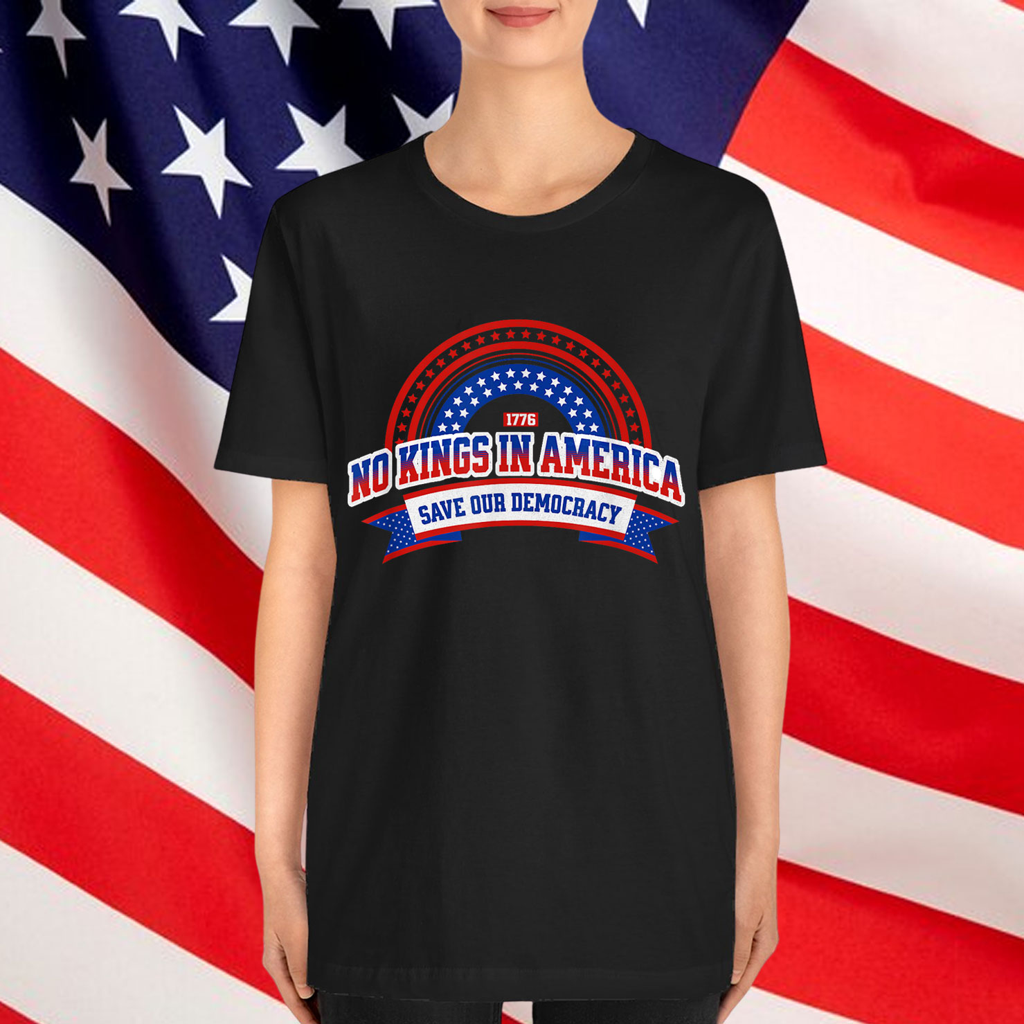 No Kings In America Patriotic Save T-Shirt