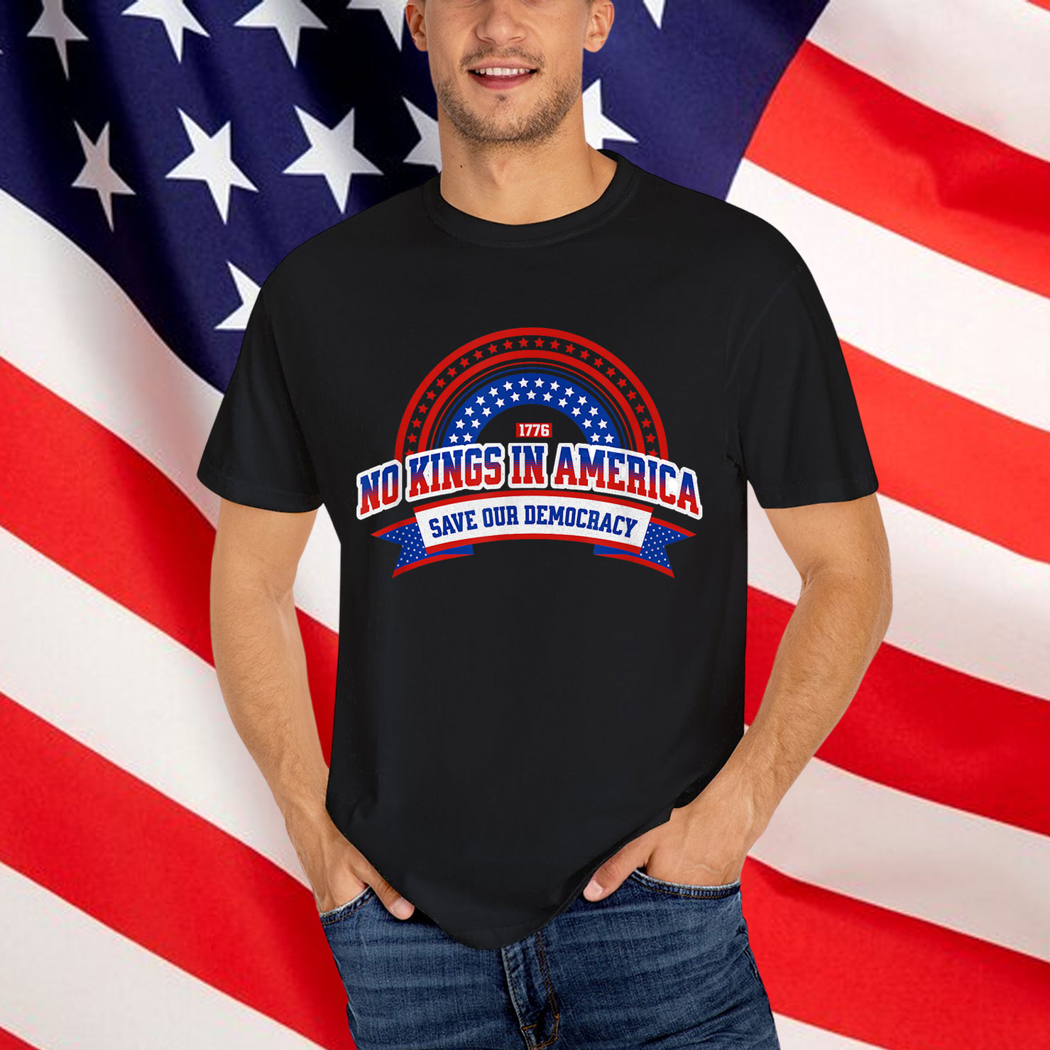 No Kings In America Patriotic Save T-Shirt