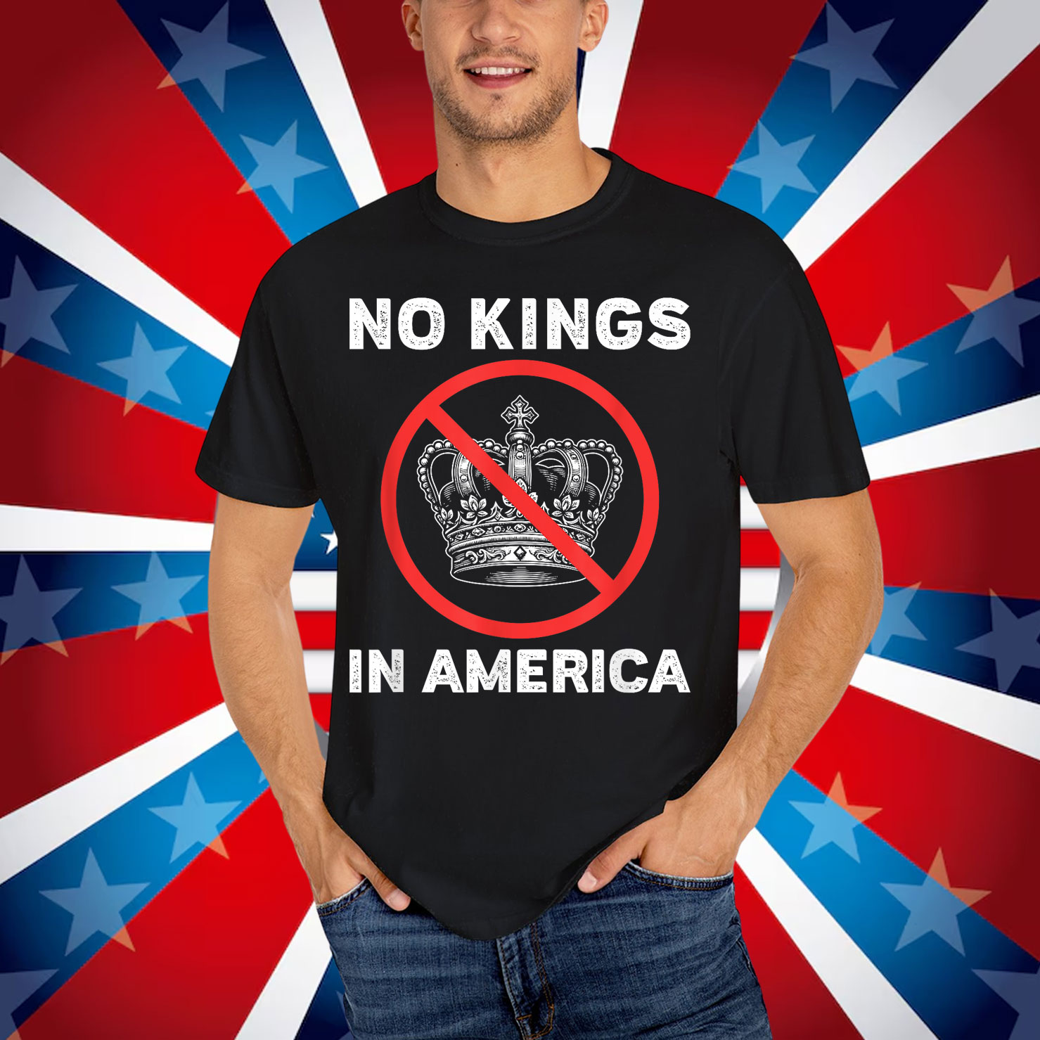 No Kings In America Political Protest T-Shirt