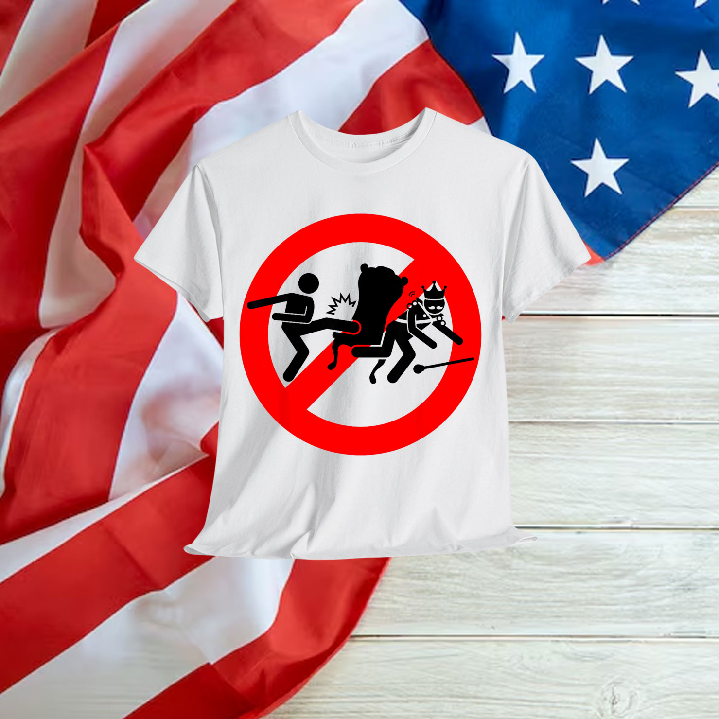 No Kings In America Pro Democracy Anti Monarchy Oligarchy T-Shirt
