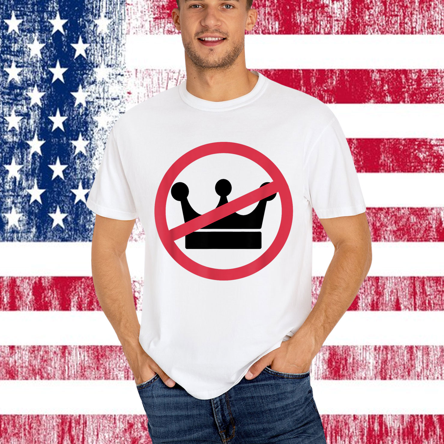 No Kings In America Pro Democracy Anti Monarchy Oligarchy T-Shirt