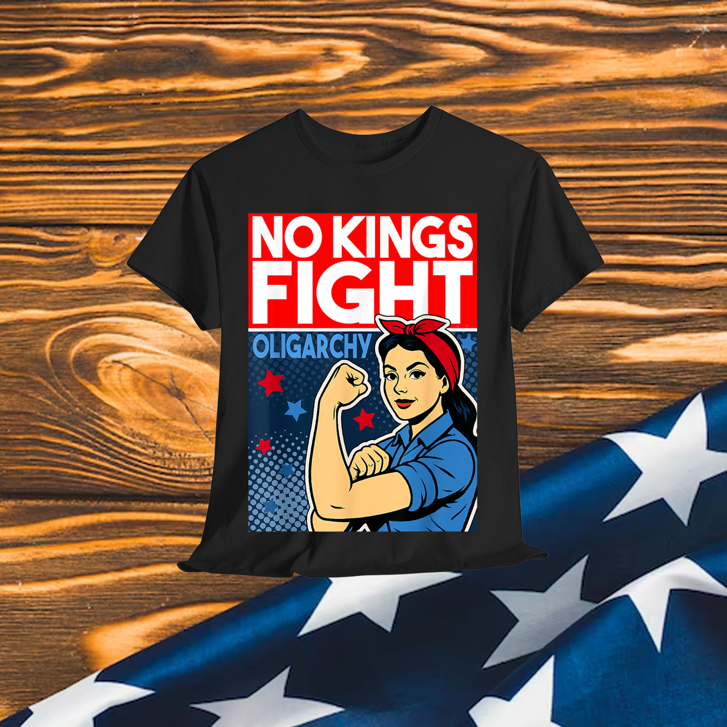 No Kings In America Protest Fight Oligarchy T-Shirt