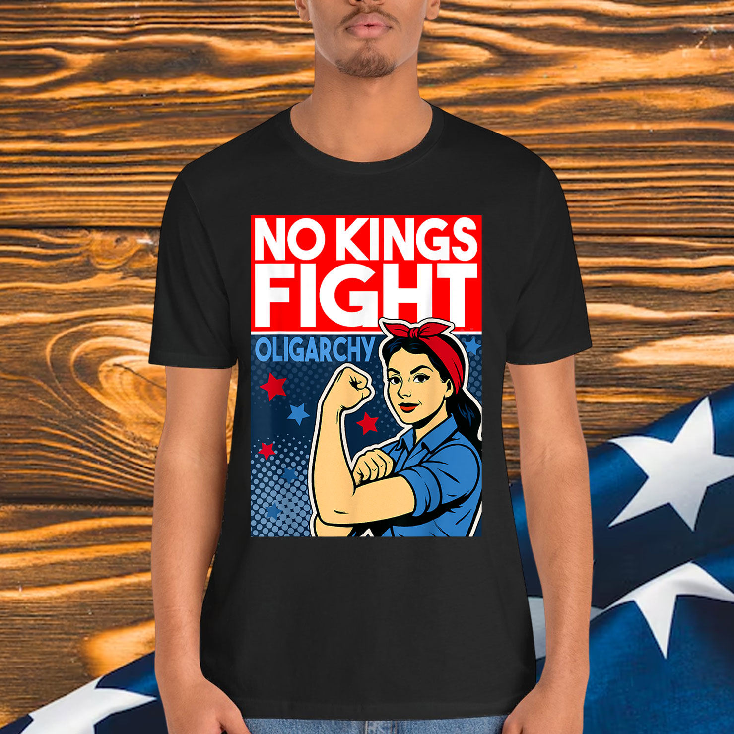 No Kings In America Protest Fight Oligarchy T-Shirt