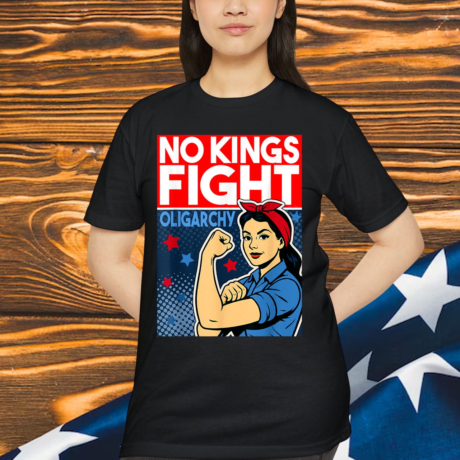 No Kings In America Protest Fight Oligarchy T-Shirt
