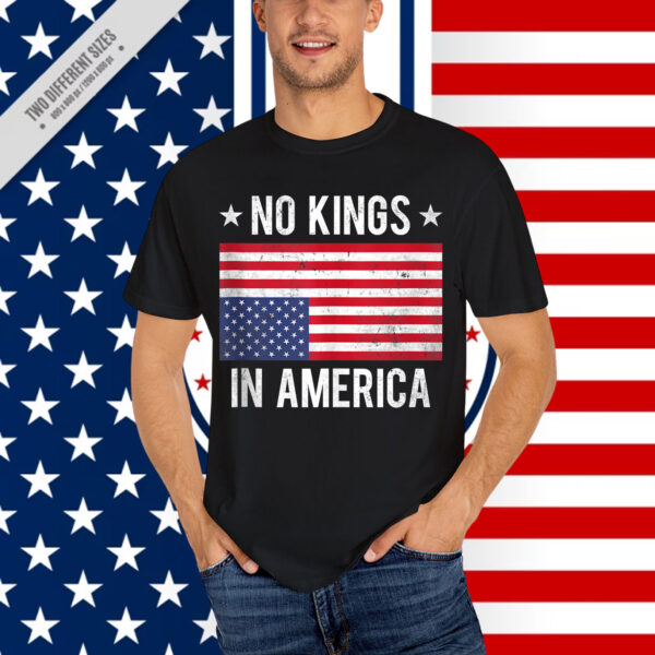 No Kings In America Protest Upside American T-Shirt