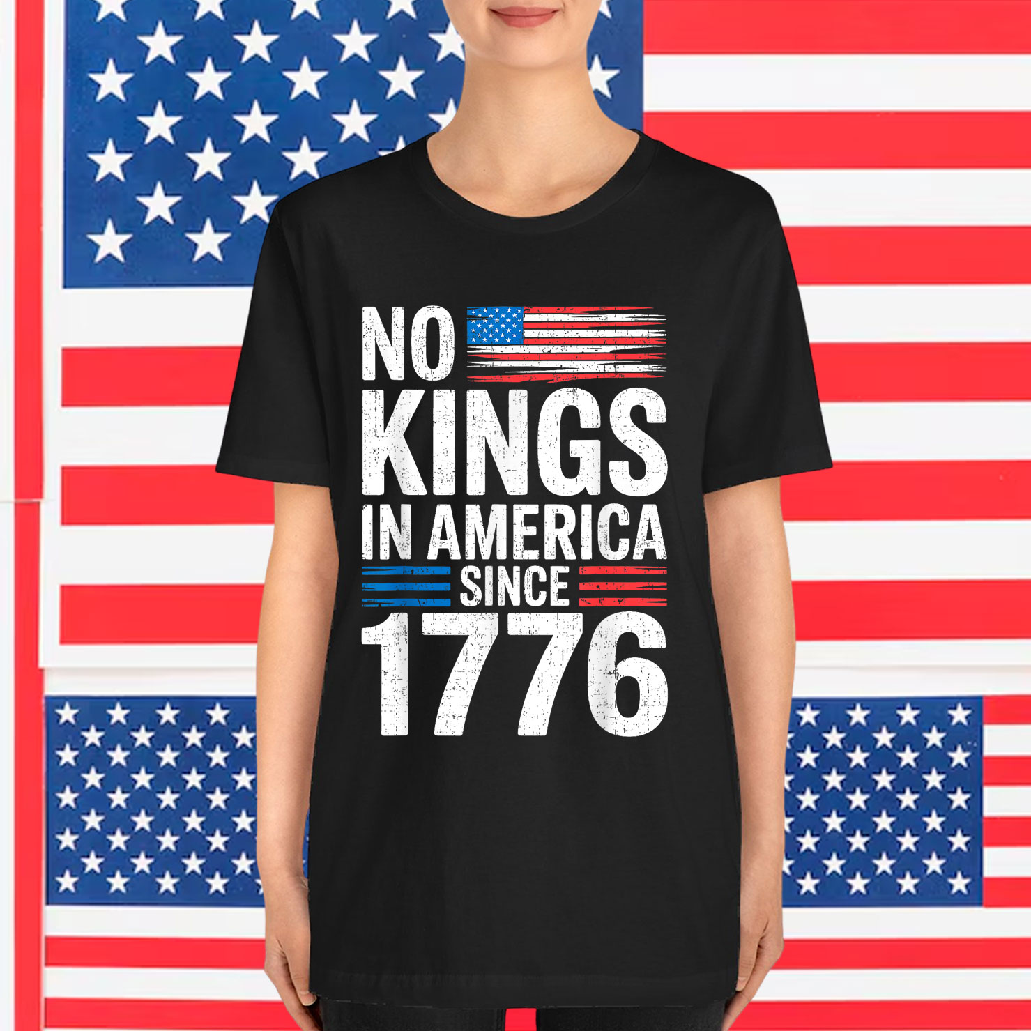 No Kings In America Shirt Rejecting Kings Patriotic T-Shirt