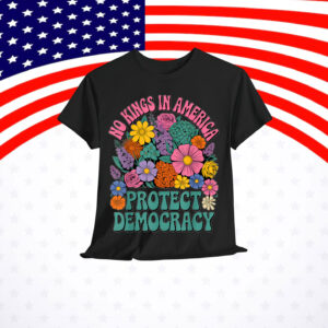No Kings In America Since 1776 Democracy Retro Floral T-Shirt