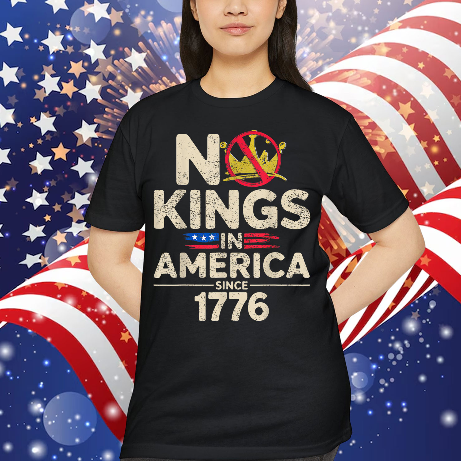 No Kings In America Since 1776 Idea Present Patriotic T-Shirt