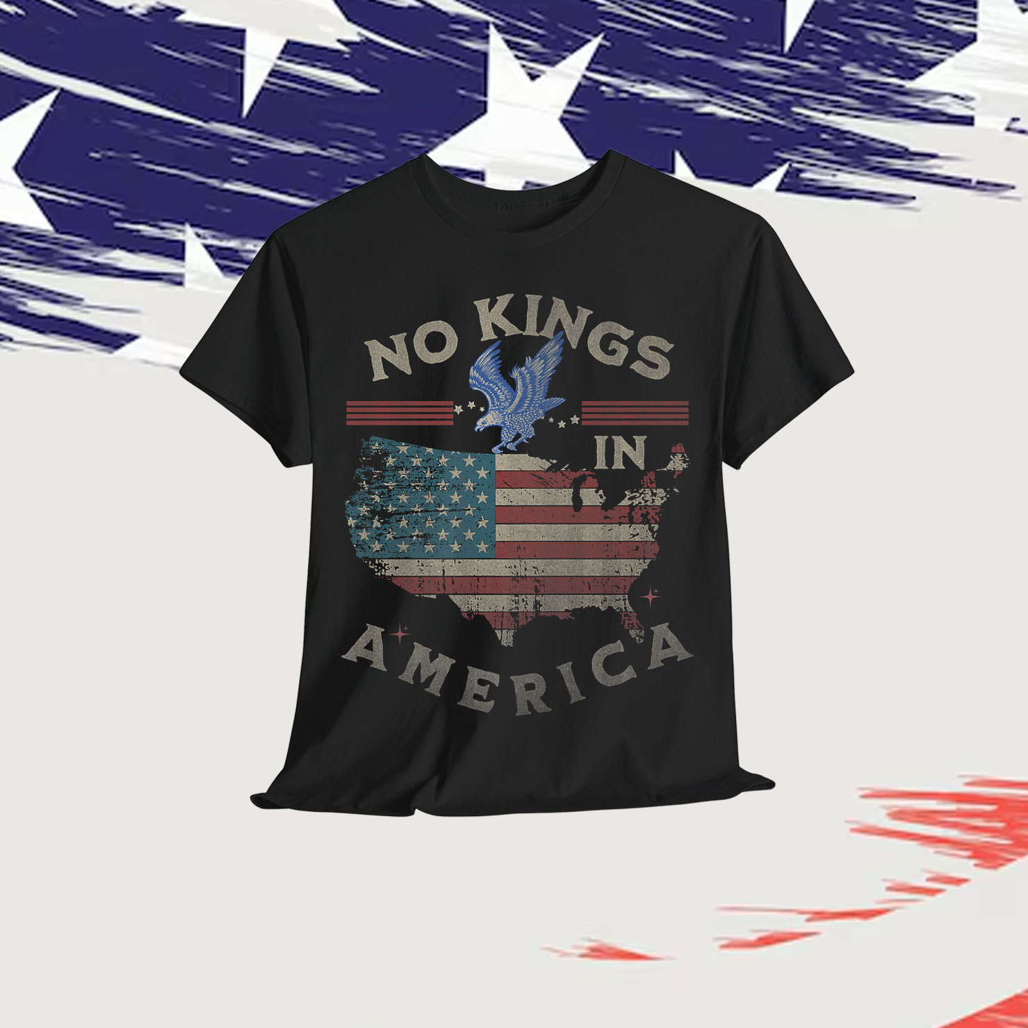 No Kings In America USA Liberty Graphic T-Shirt