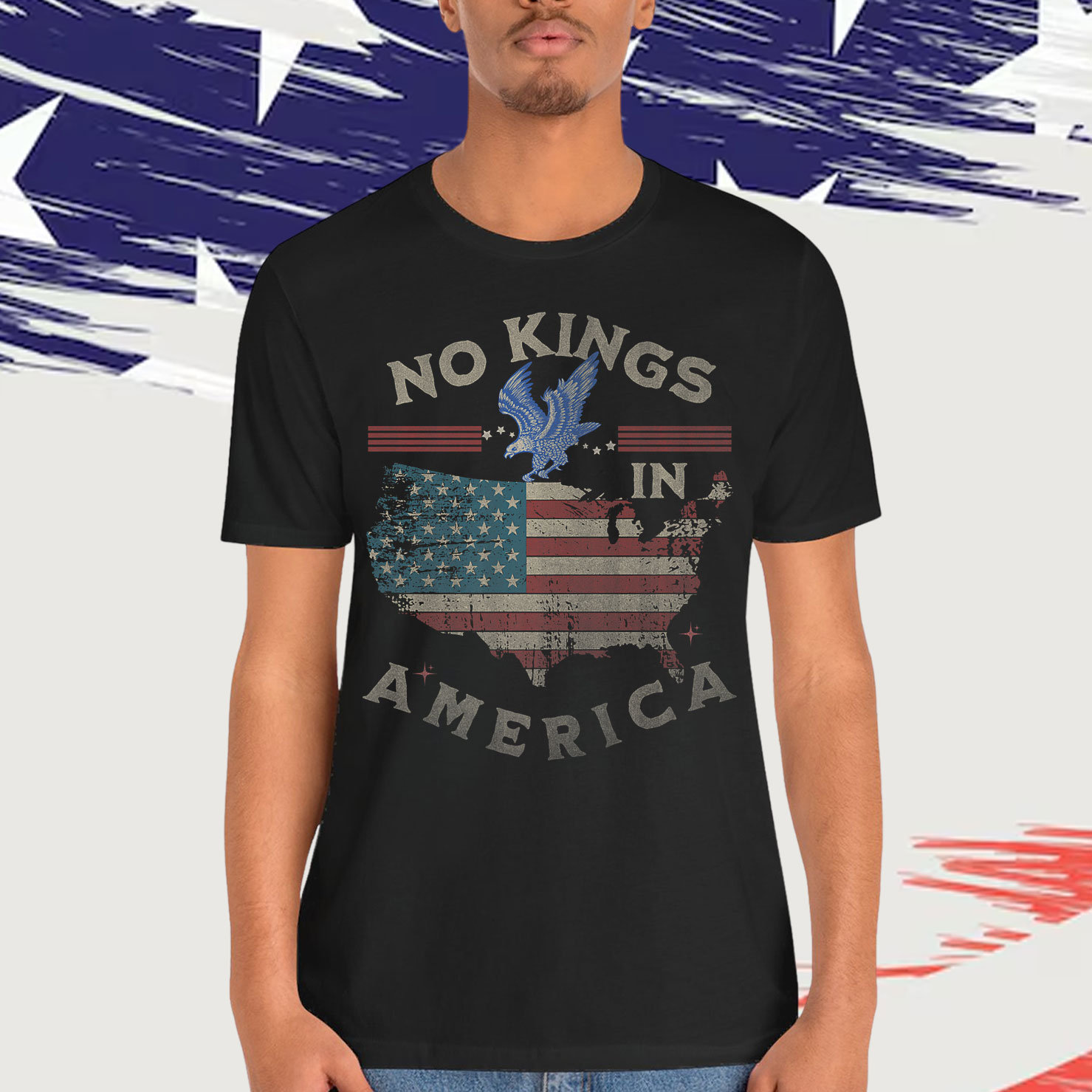No Kings In America USA Liberty Graphic T-Shirt