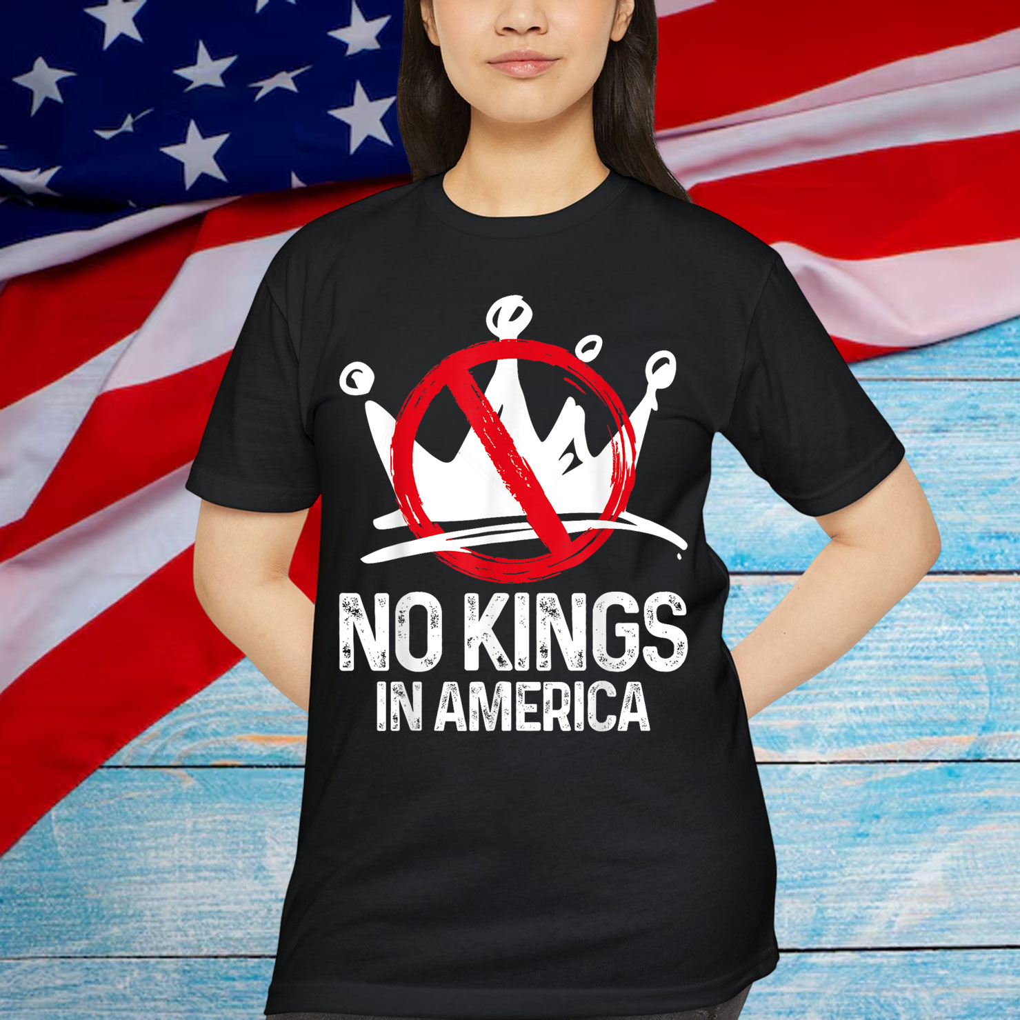 No Kings In America We The People Political For T-Shirt