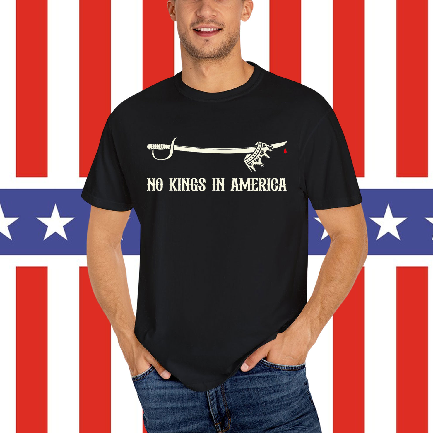 No Kings In America We The People Political Men T-Shirt
