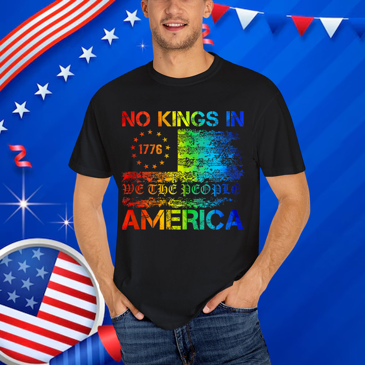 No Kings In America We The People Political Protest T-Shirt