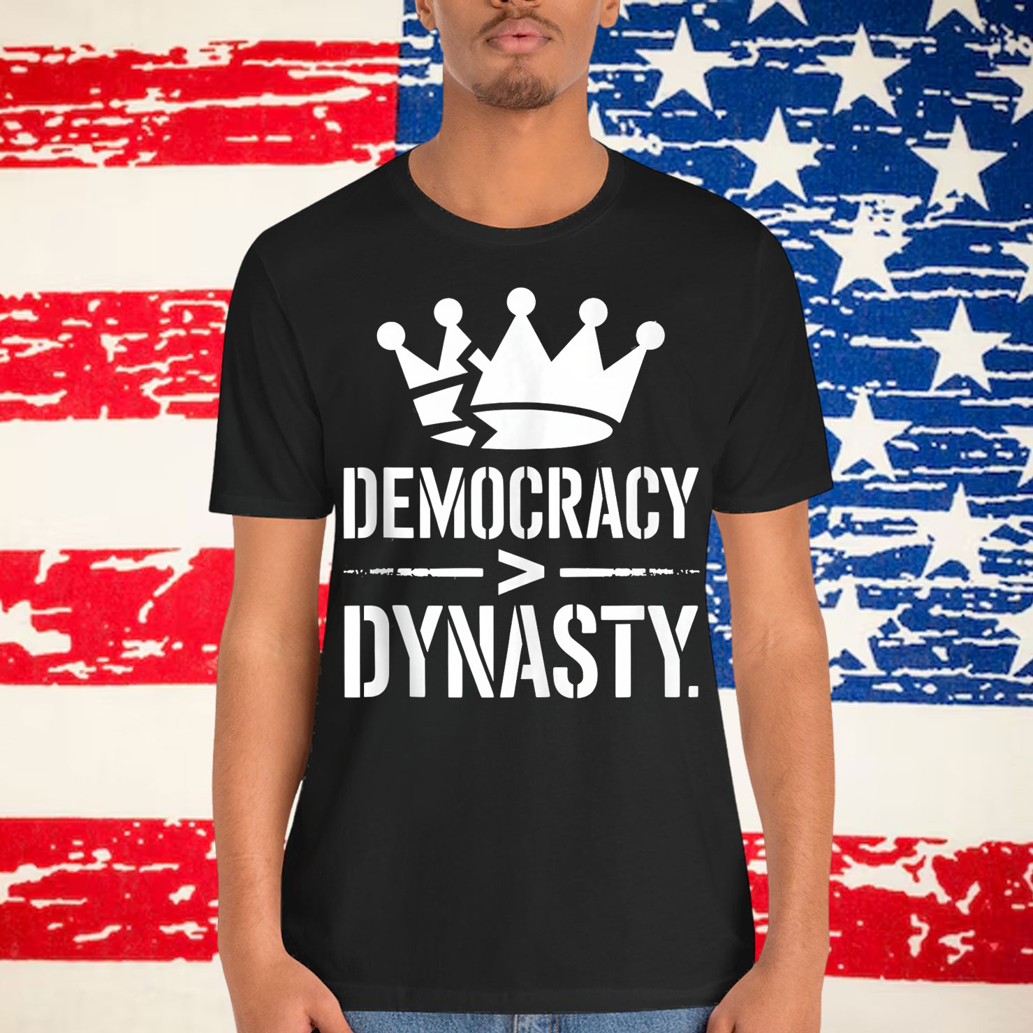 No Kings Just In America Protest Rebellion Liberty Graphic T-Shirt