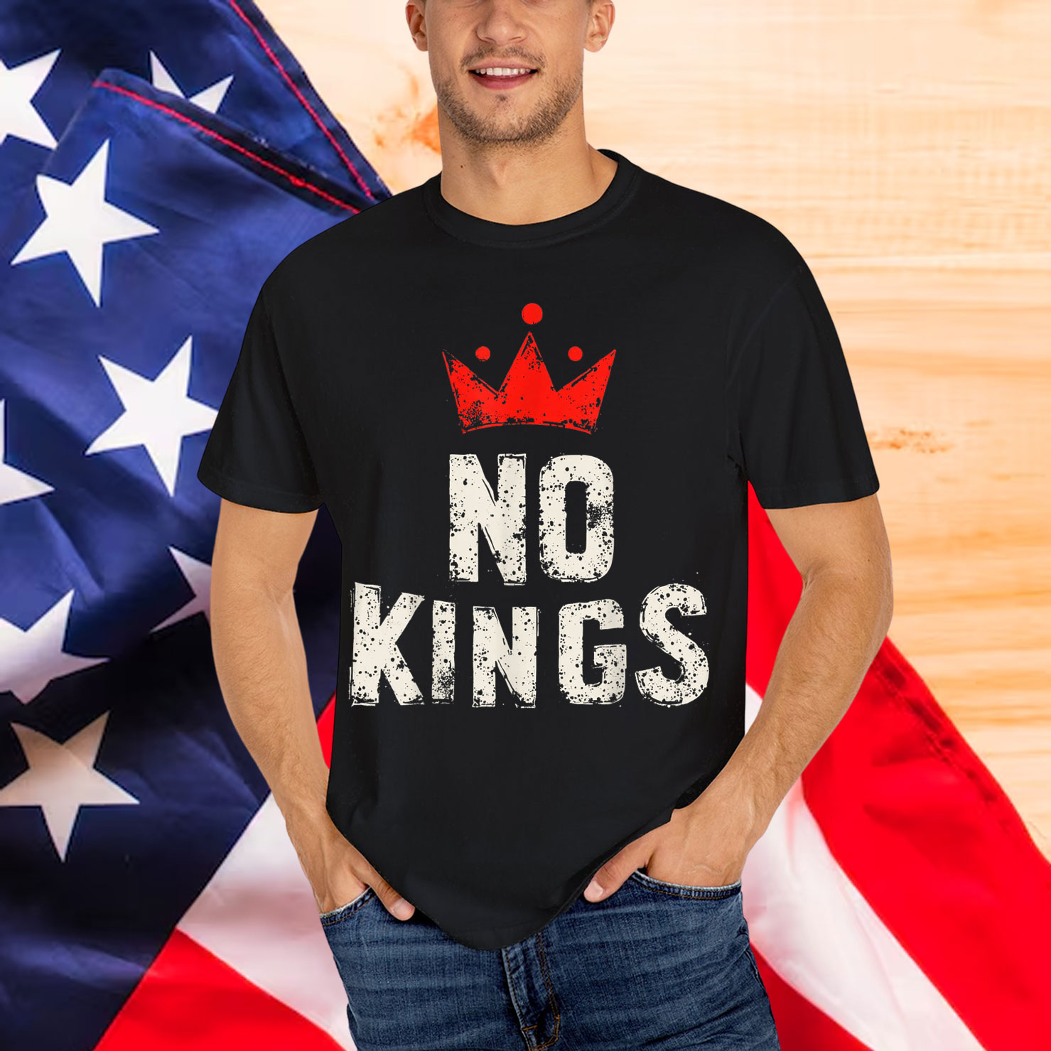 No Kings Protest Democracy Sign Shirt