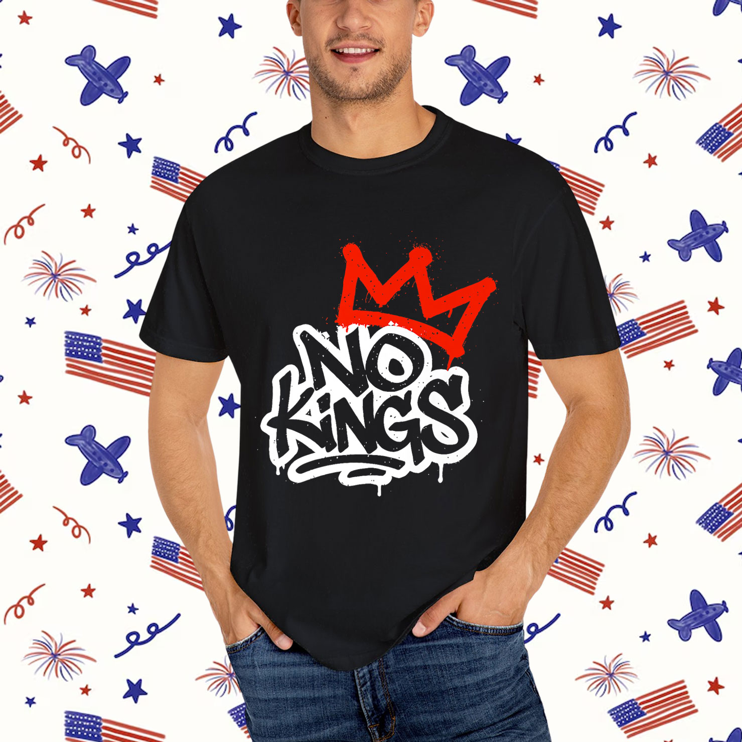 No Kings Protest Sign Premium T-Shirt