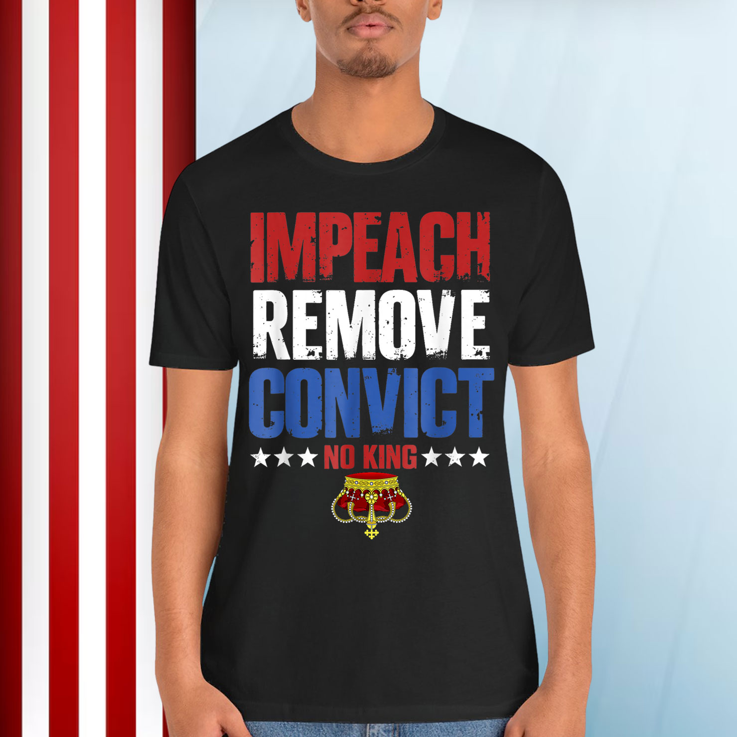 No Kings Since 1776 Vintage Impeach Remove Convict T-Shirt