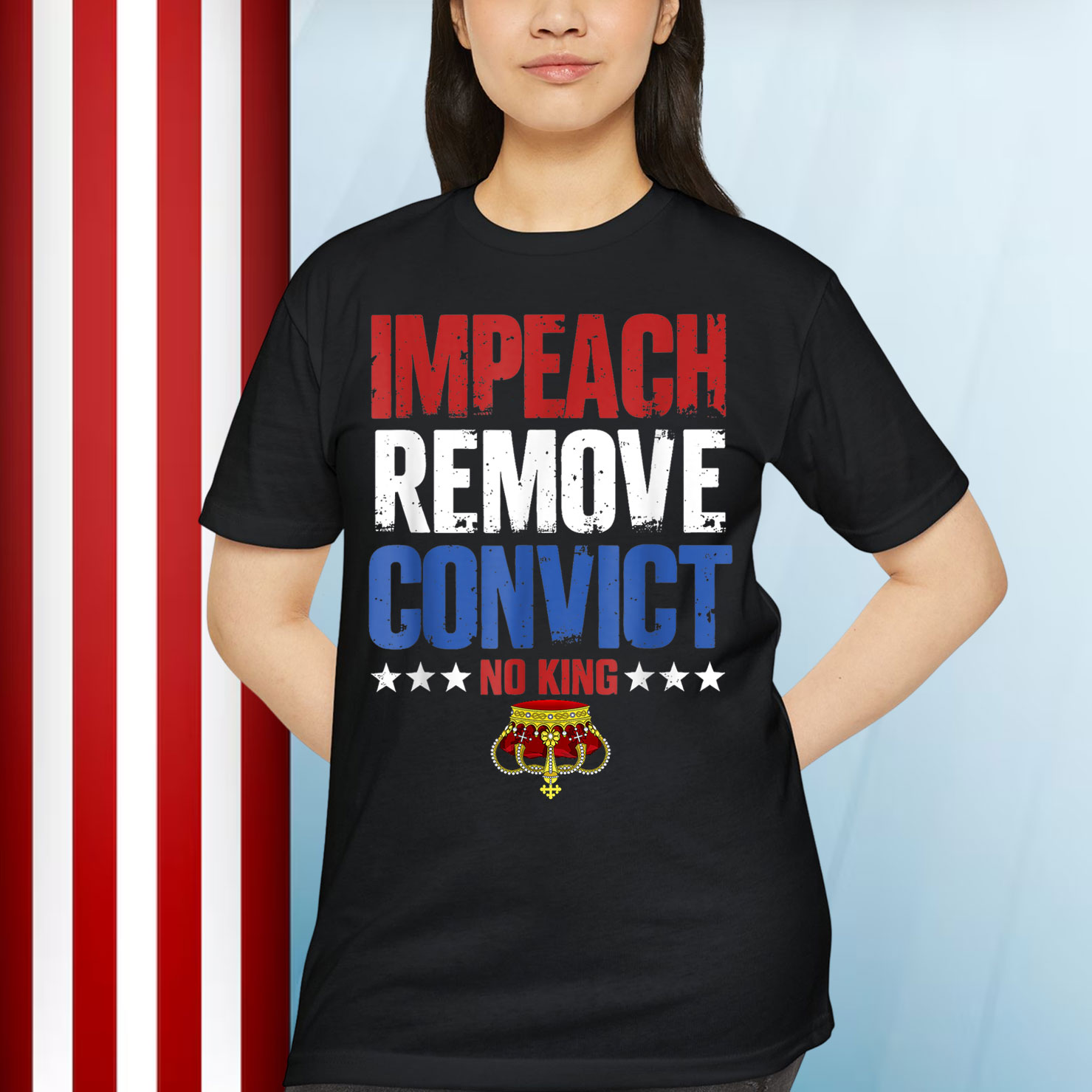No Kings Since 1776 Vintage Impeach Remove Convict T-Shirt