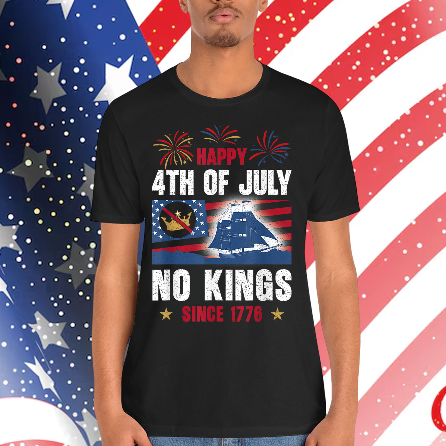 No Kings Since 1776 Patriotic 4th Of July Independence T-Shirt