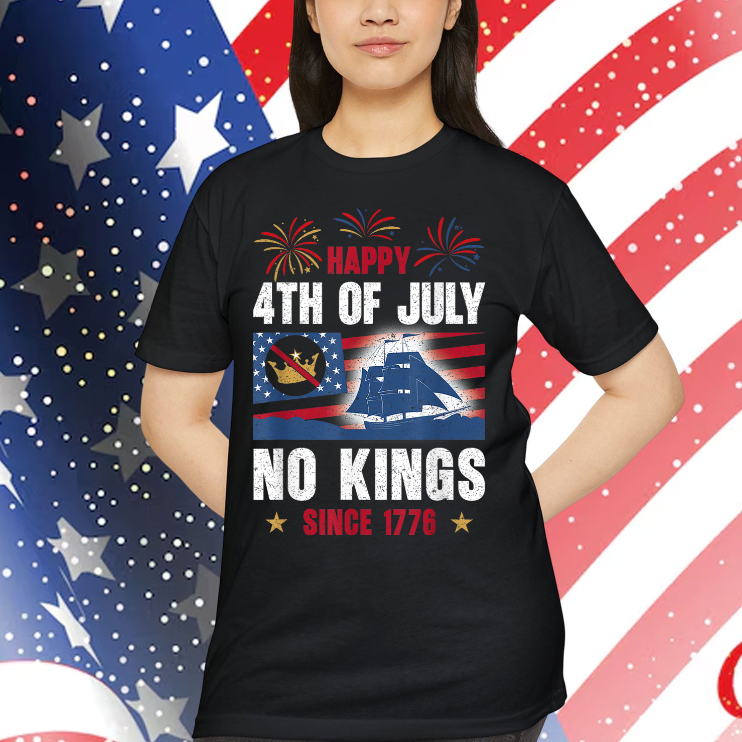 No Kings Since 1776 Patriotic 4th Of July Independence T-Shirt