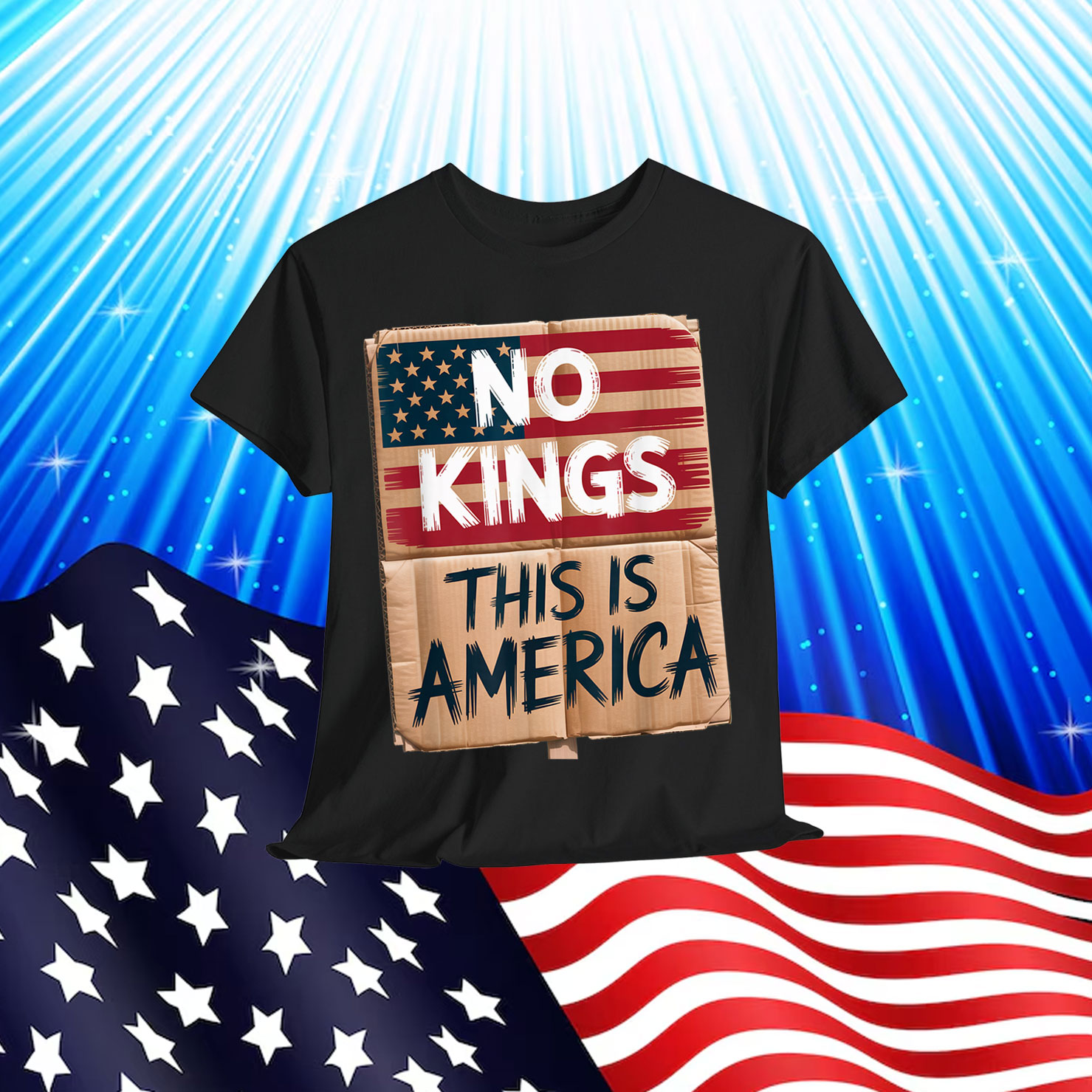 No Kings This is America Patriotic Freedom Design T-Shirt