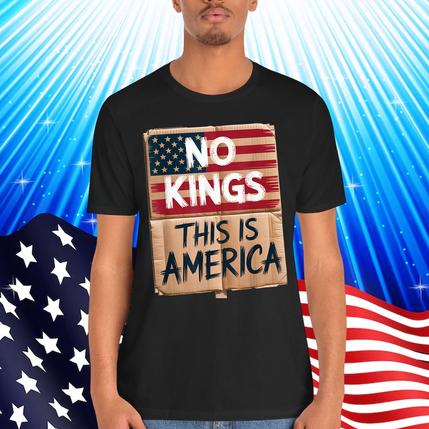 No Kings This is America Patriotic Freedom Design T-Shirt