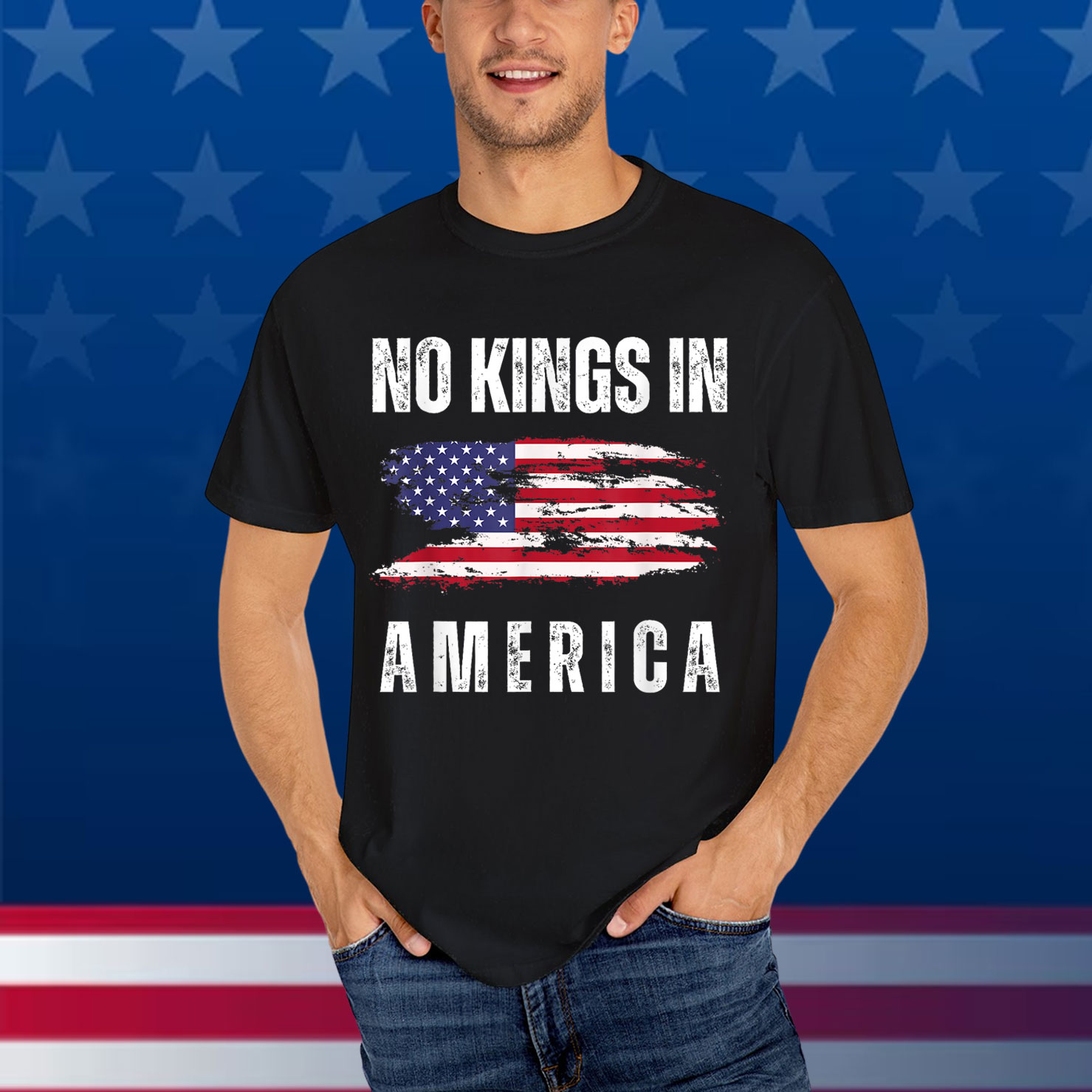 No Kings Vintage Patriotic Freedom Liberty T-Shirt