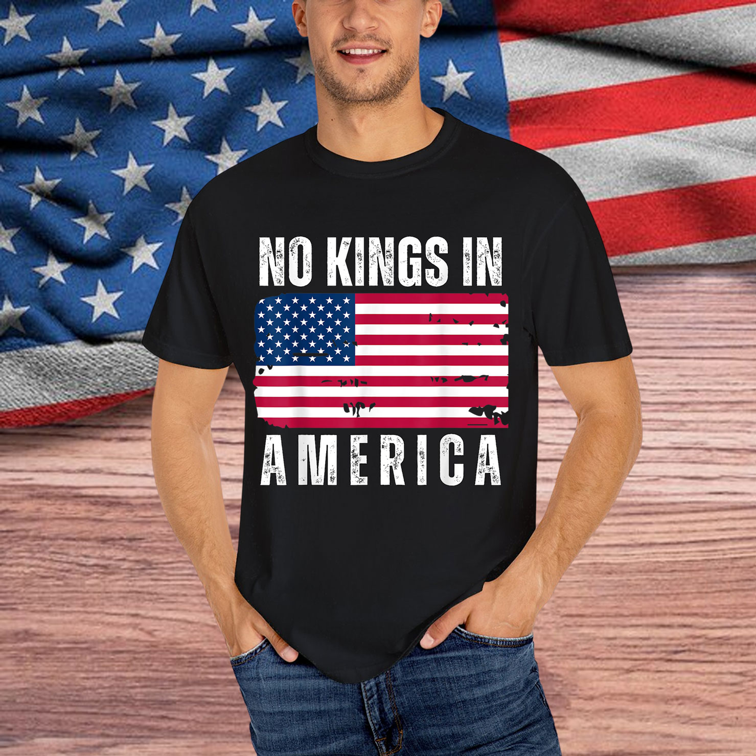 No Kings Vintage Patriotic Freedom Liberty Usa Liberty T-Shirt