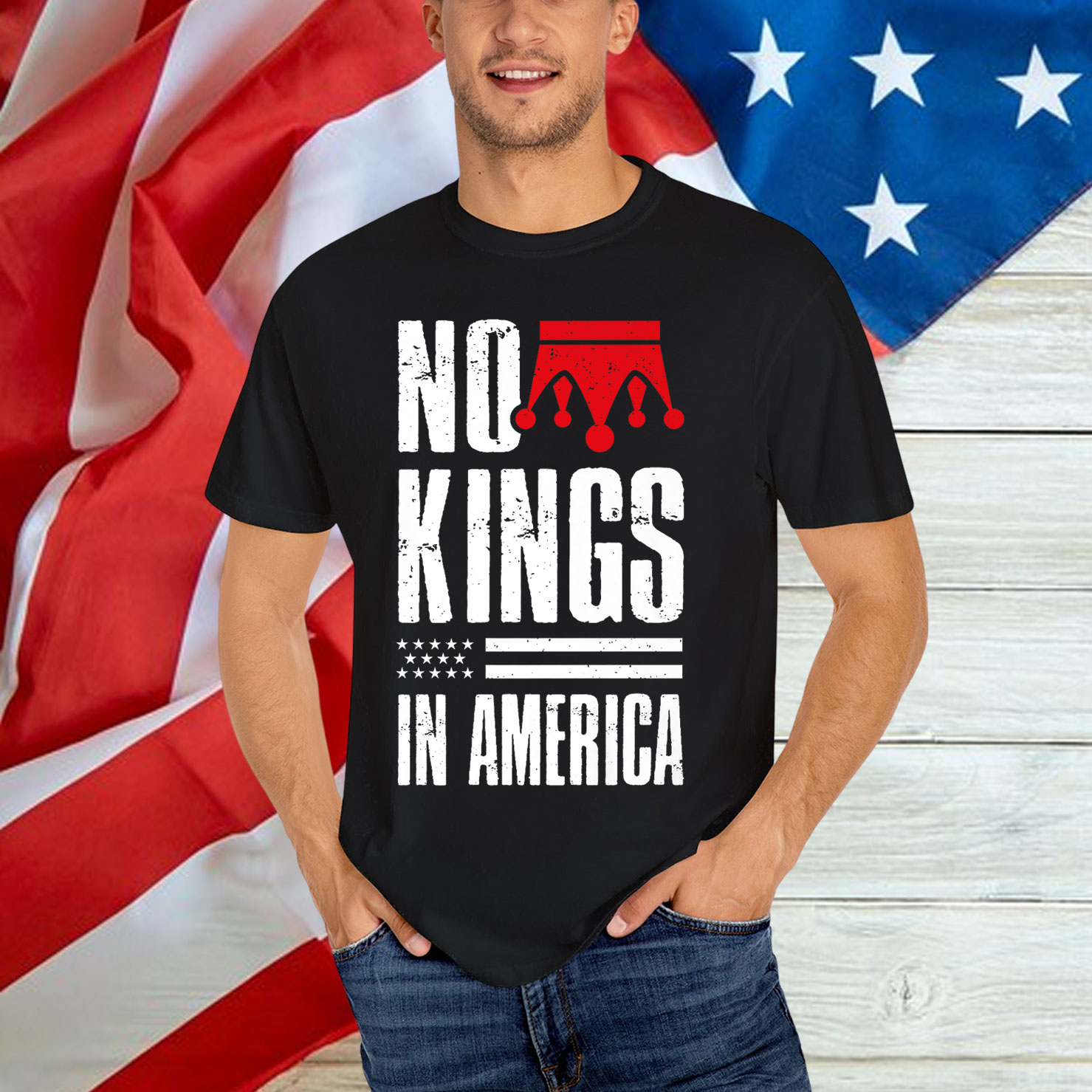 No Kings Vintage Patriotic Freedom Liberty T-Shirt