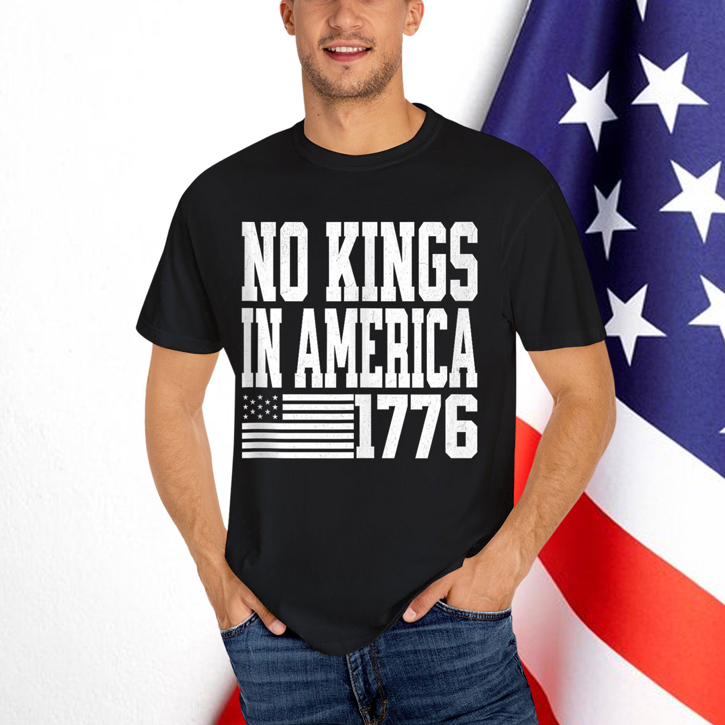 No Kings in America 1776 USA T-Shirt