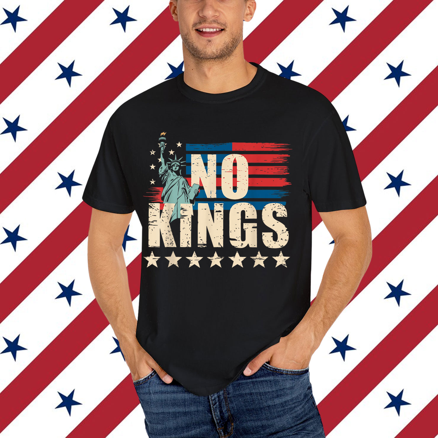 No Kings in America 4th Of July Womens T-Shirt