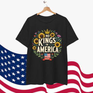 No Kings in America 8647 Floral Patriotic Freedom T-Shirt