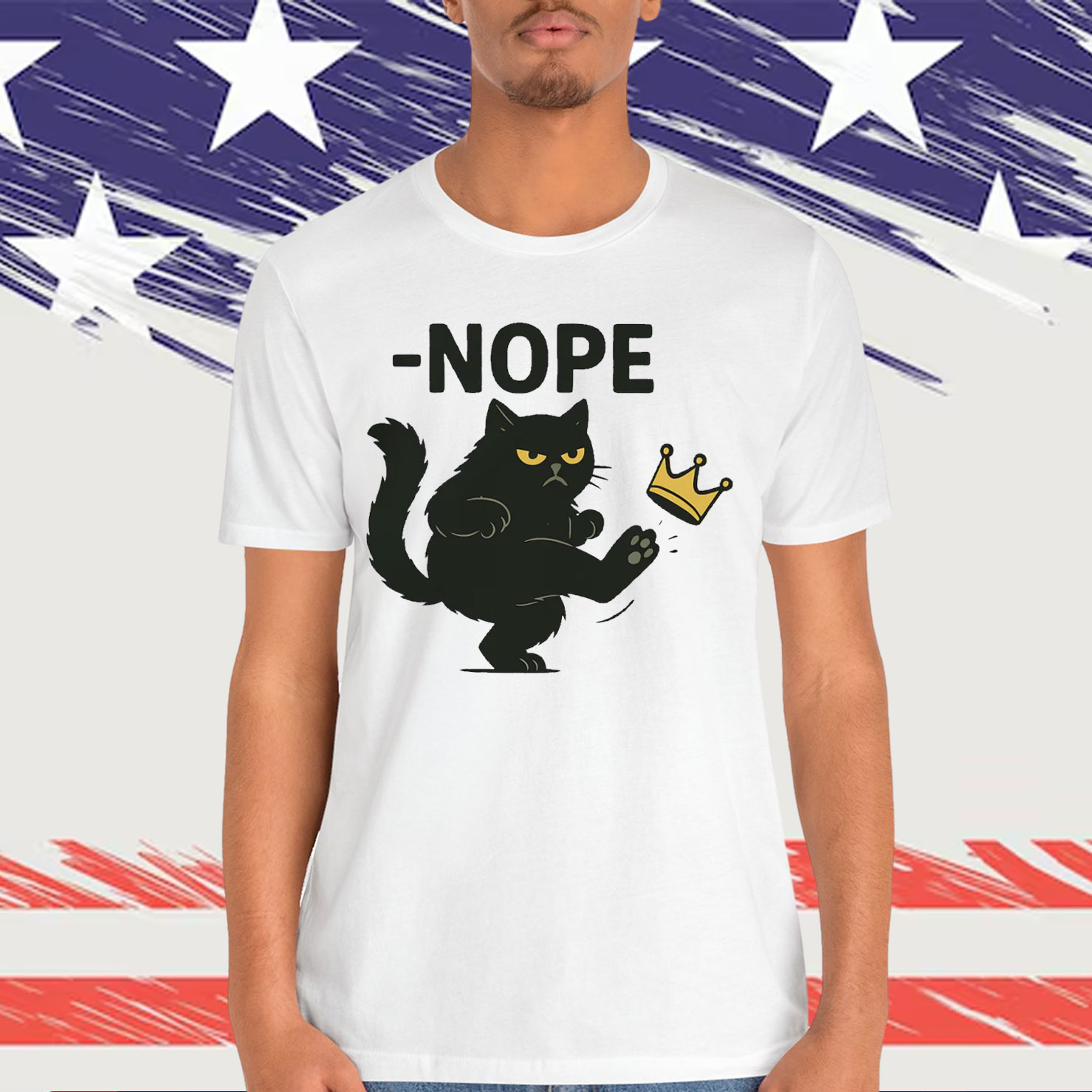 No Kings in America Black Cat T-Shirt