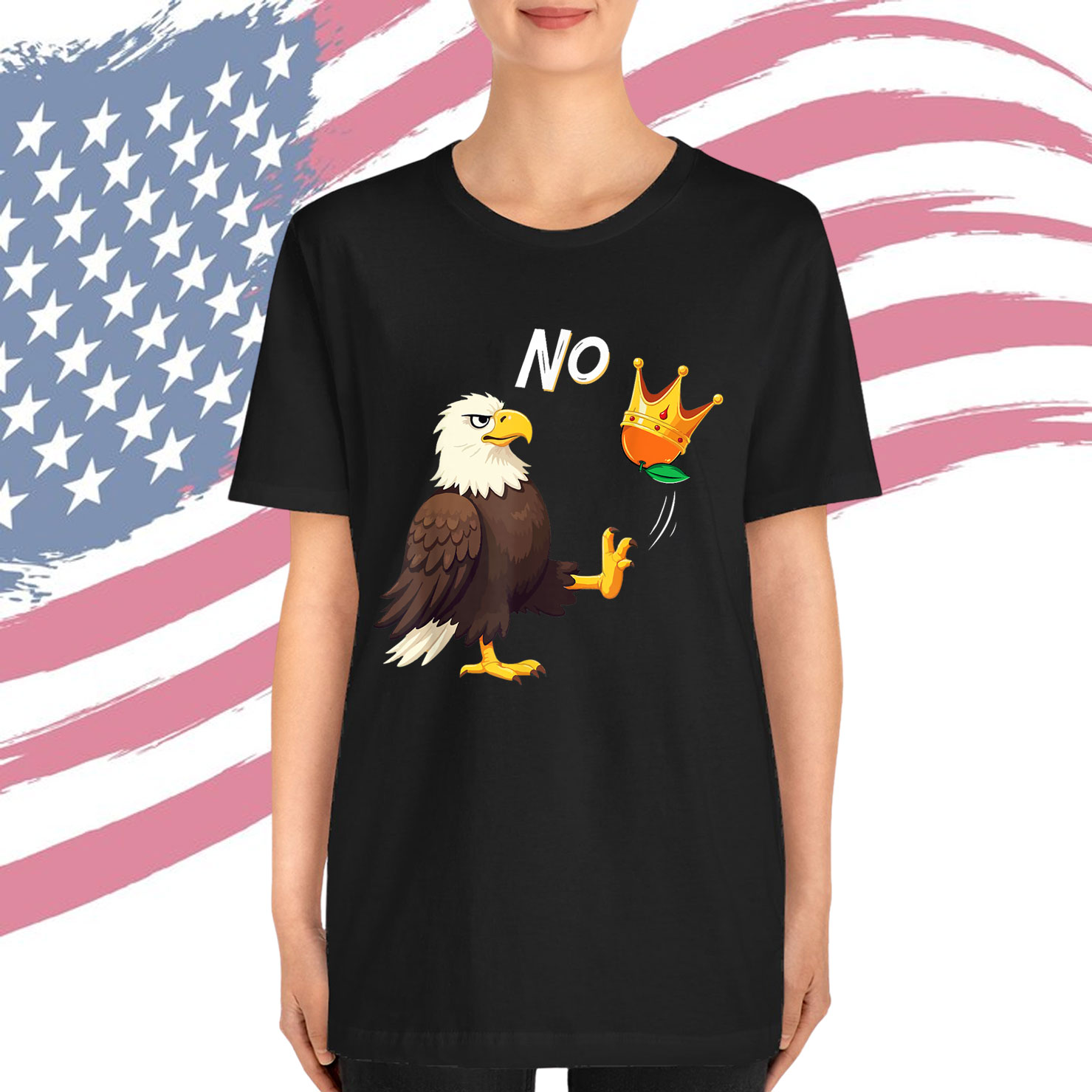 No Kings in America Eagle Anti Fascism T-Shirt