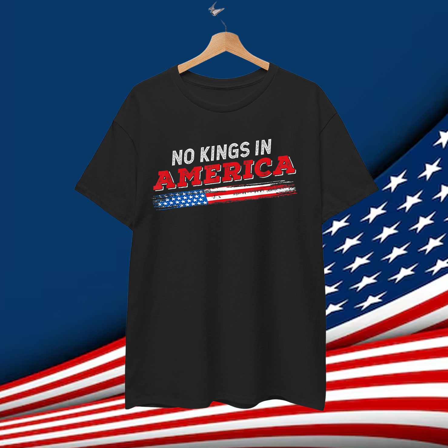 No Kings in America Patriotic USA 4th T-Shirt