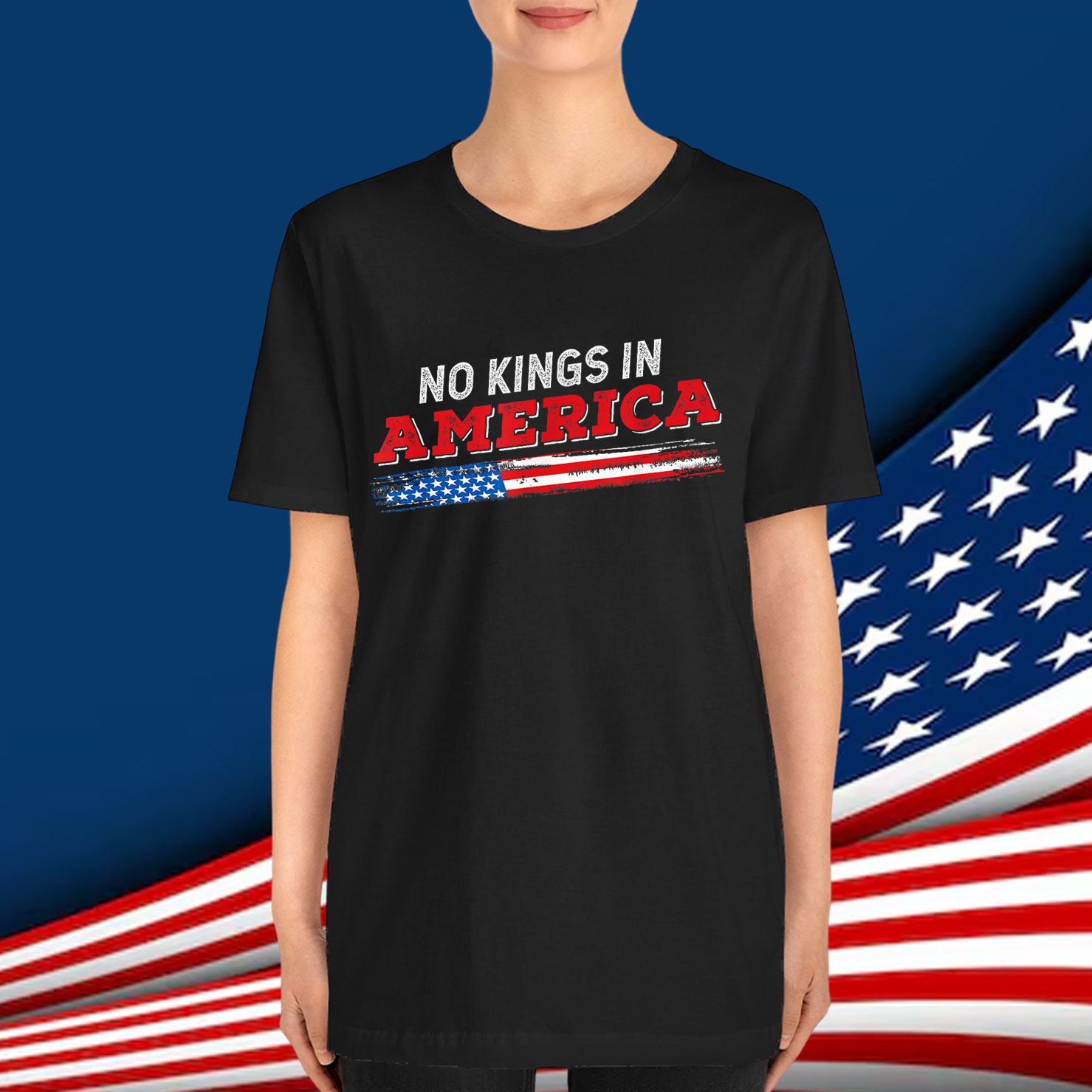 No Kings in America Patriotic USA 4th T-Shirt