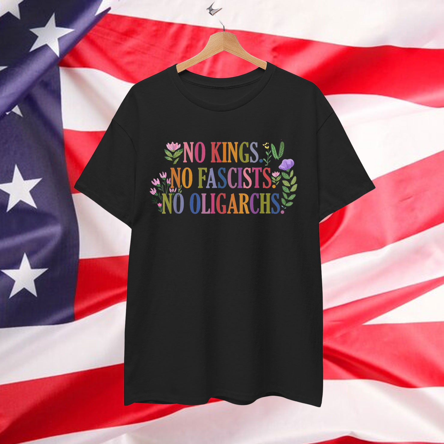 No Kings in America No Fascists We The People Political T-Shirt