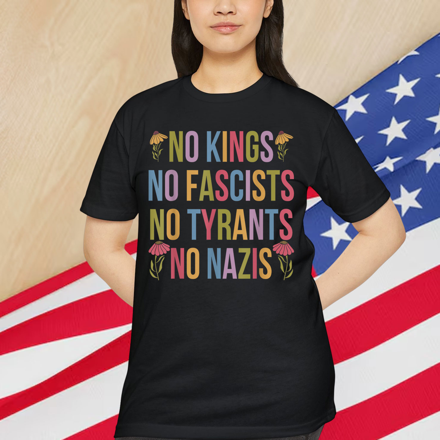 No Kings in America Fascists We The People Political T-Shirt