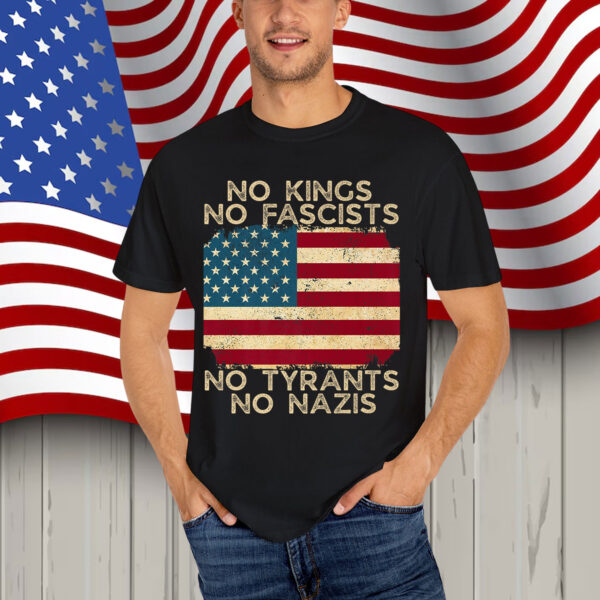 No Kings in America No Fascists We The People Political T-Shirt